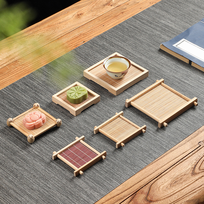 Desktop Organizer Bamboo - Bamboo Square Tea Coaster Heat-resisting And