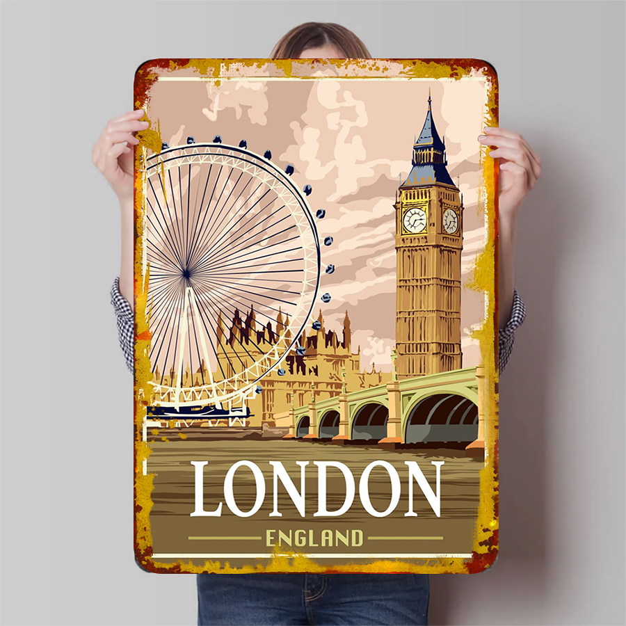 Home Office London - London England Landmark Metal Wall Art