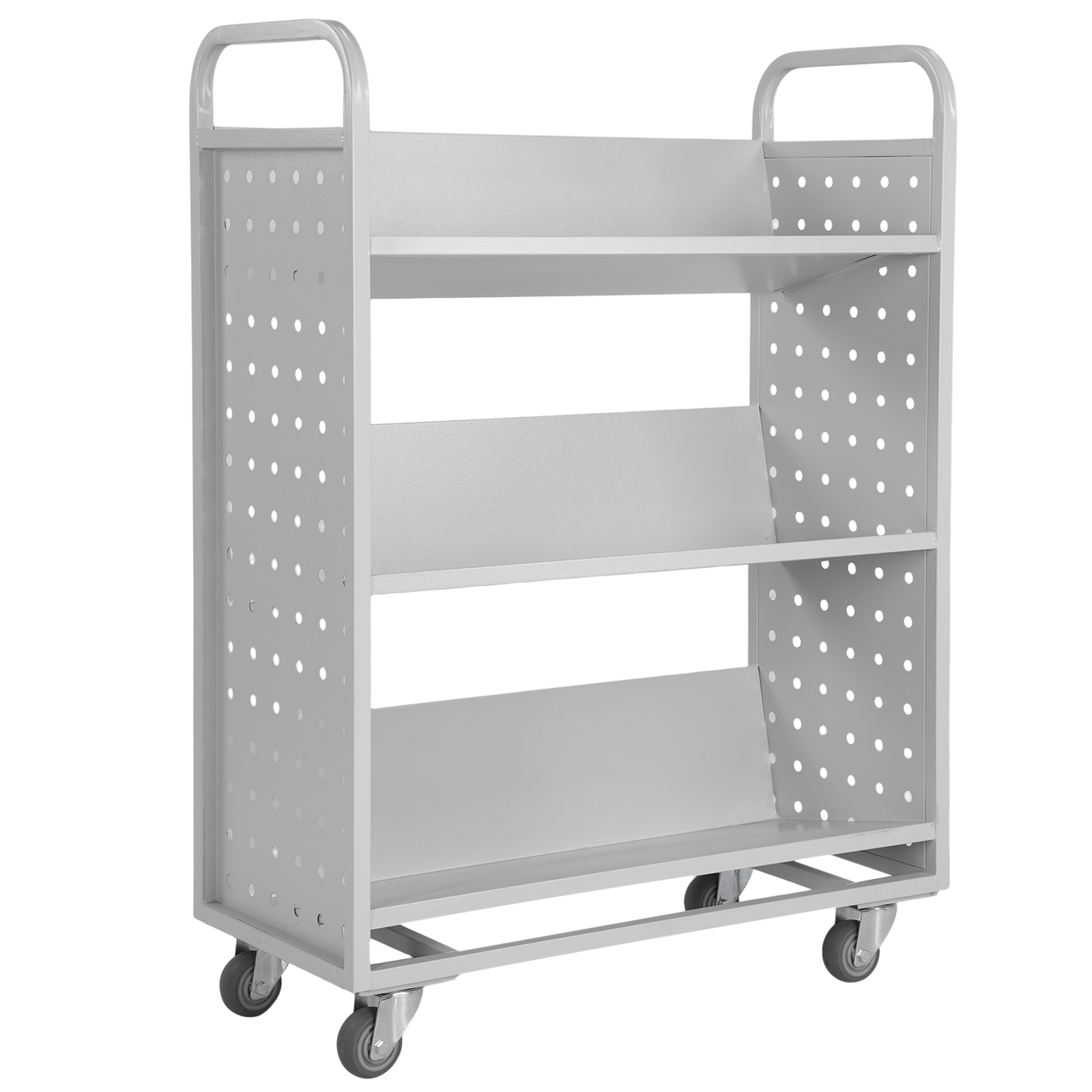 Rolling File Cart - Archive Storage Cart Slanted Single Sided