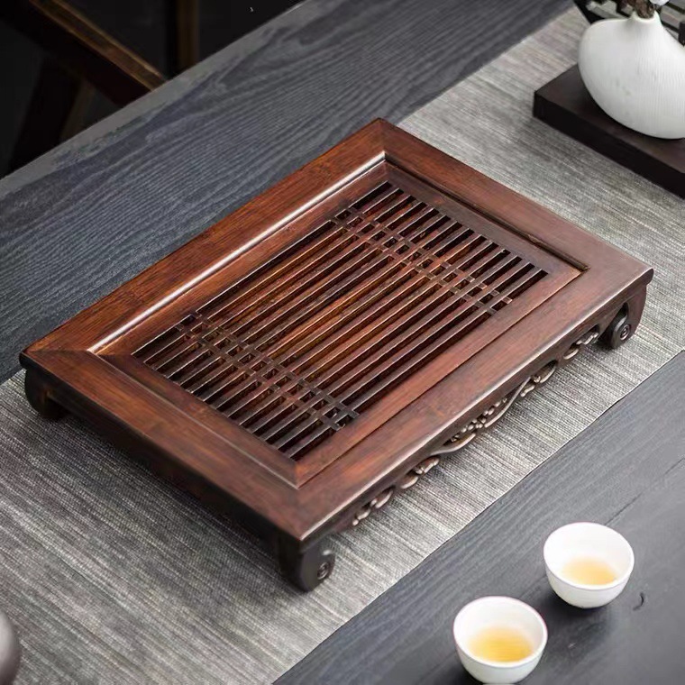 Desktop Organizer Bamboo - Wooden Tea Set with Water Storage