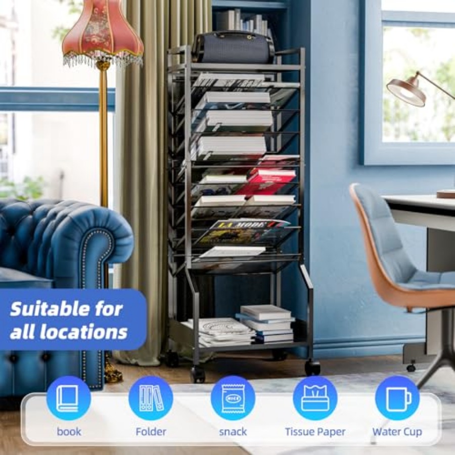 10 Tier Rolling File Cart Desk - Rolling File Cart avis et prix