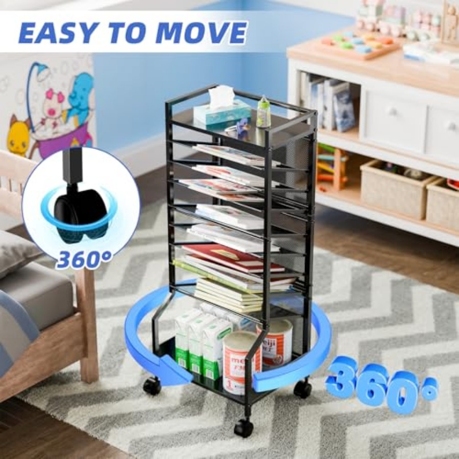 10 Tier Rolling File Cart Desk - Rolling File Cart avis et prix