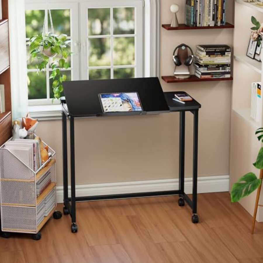 Folding Desk with Wheels 31.5  - Home Office Free avis et prix
