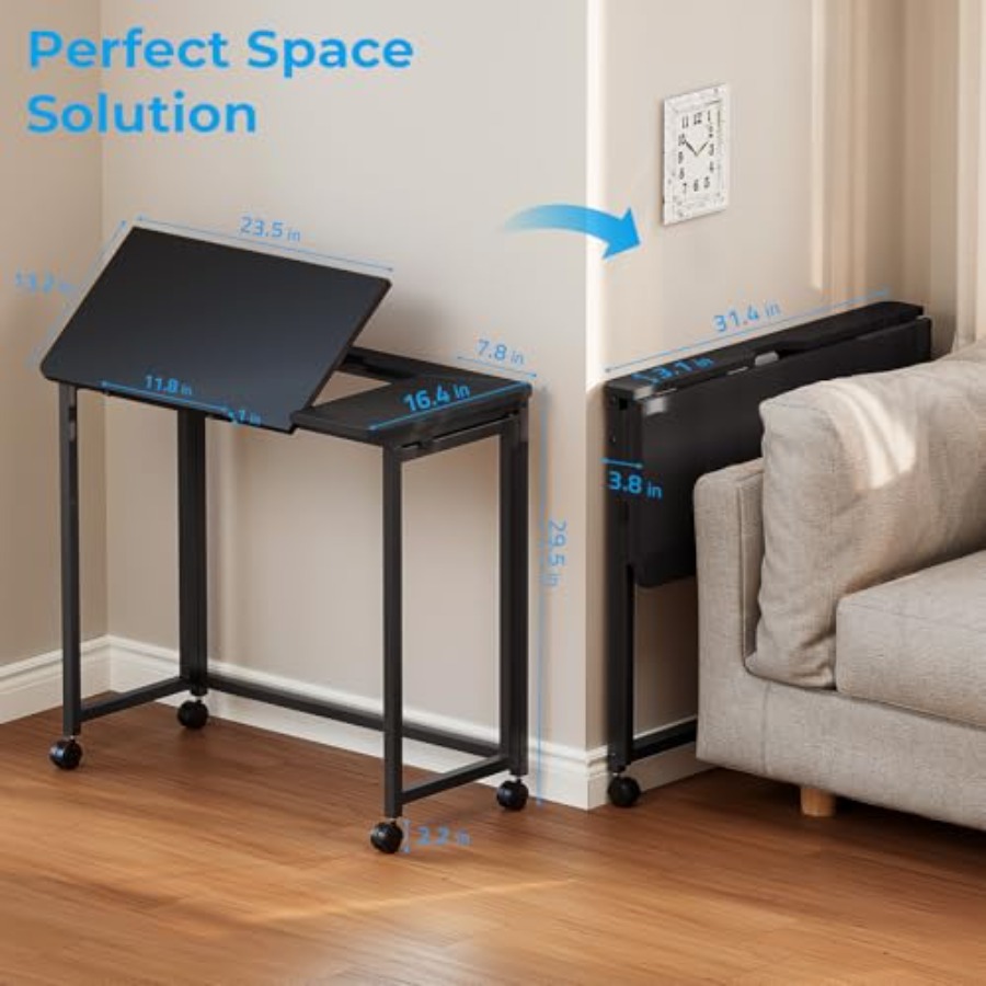 Folding Desk with Wheels 31.5  - Home Office Free avis et prix