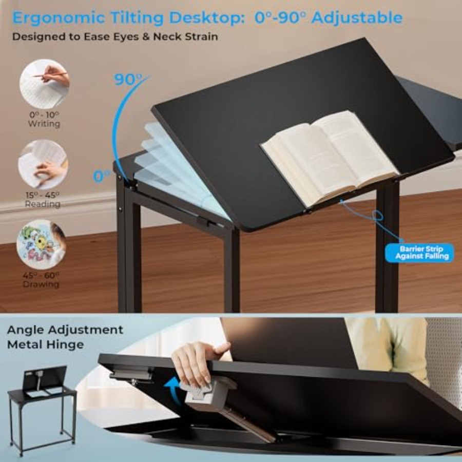 Folding Desk with Wheels 31.5  - Home Office Free avis et prix