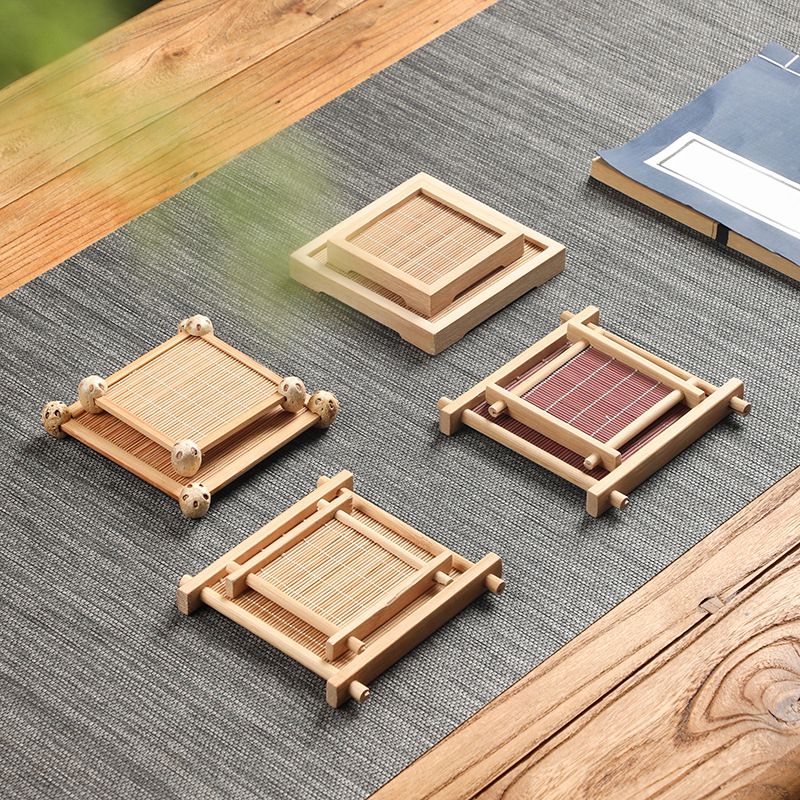 Bamboo Square Tea Coaster Heat - Desktop Organizer Bamboo avis et prix