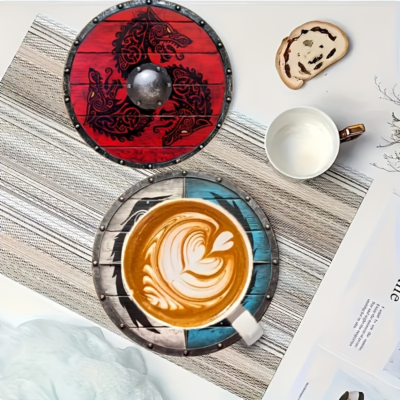 2D Flat, 6 Pcs Wooden Coasters - Home Office Jobs avis et prix