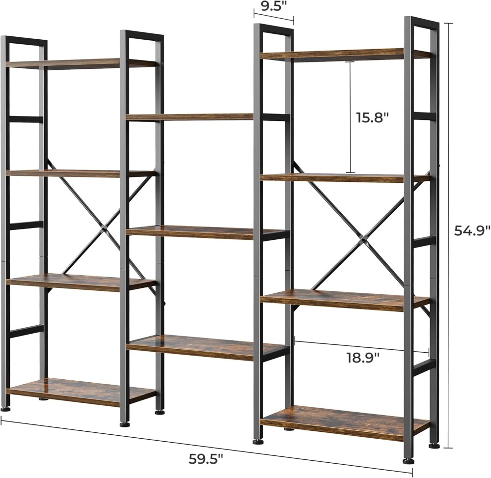 Triple Bookshelf with 11 Open  - Home Office Free avis et prix