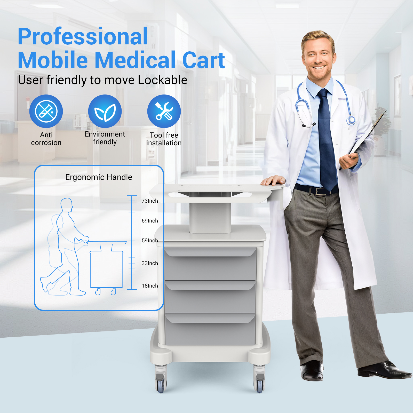 Medical Mobile Trolley Cart Ro - Rolling File Cart avis et prix