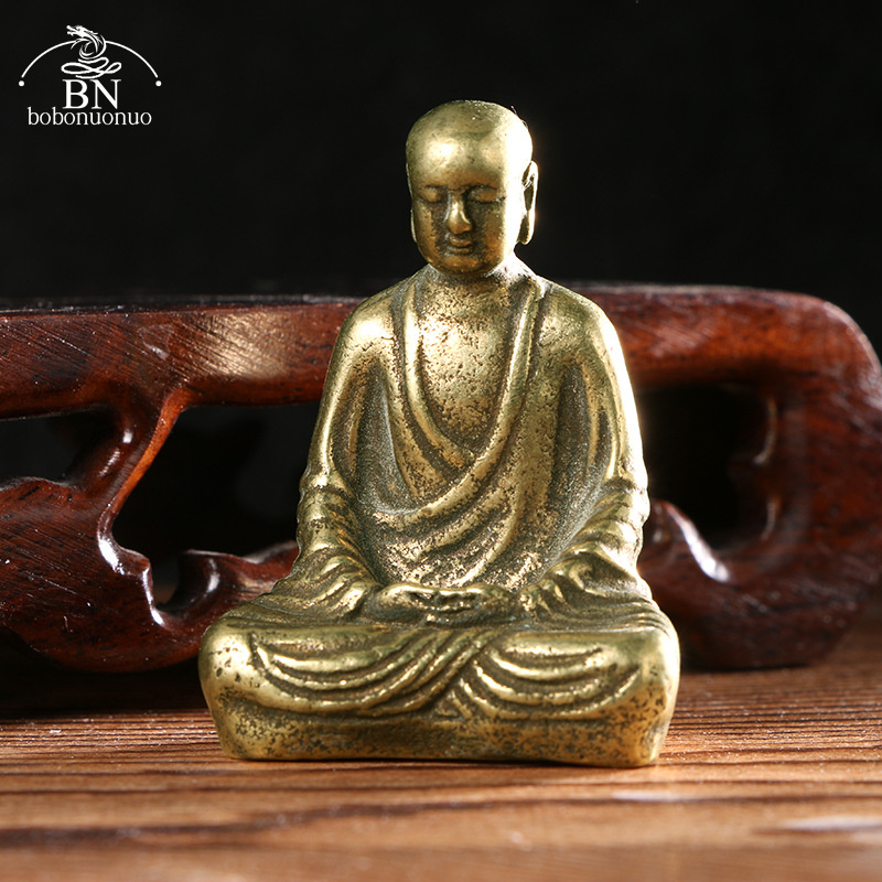 Antique Brass Buddha Statue Mi - Home Office Feng Shui avis et prix