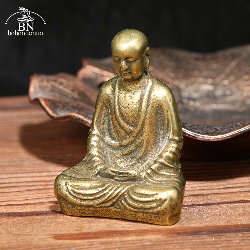 Antique Brass Buddha Statue Mi - Home Office Feng Shui avis et prix