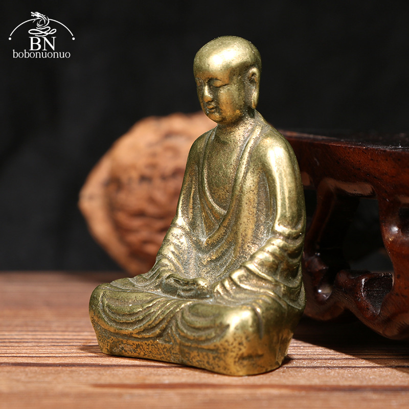 Antique Brass Buddha Statue Mi - Home Office Feng Shui avis et prix
