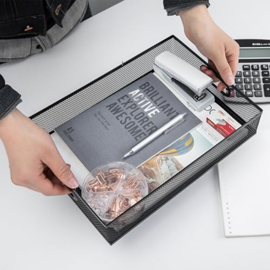 Black Metal Mesh Desk Drawer O - Desktop Organizer Bamboo avis et prix