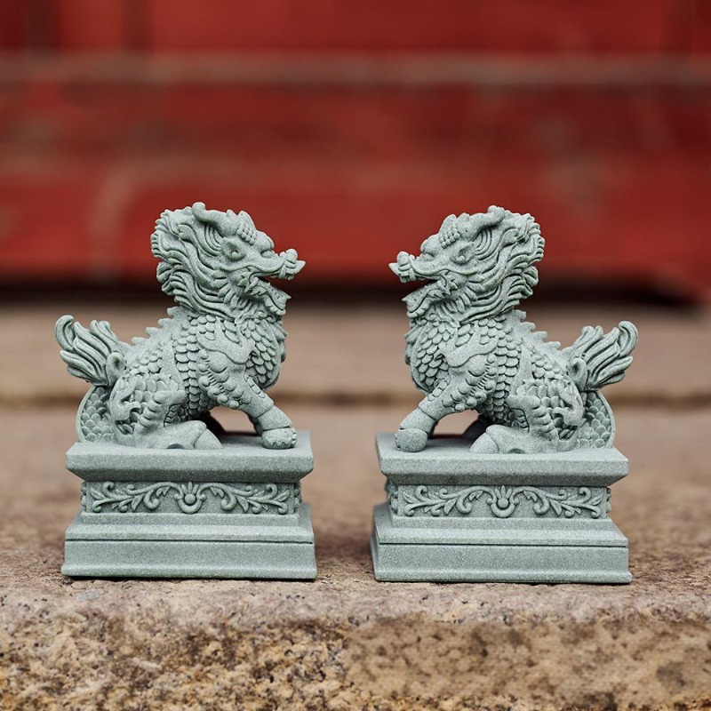 1 Pairs Guardian Kylin Statues - Home Office Feng Shui avis et prix