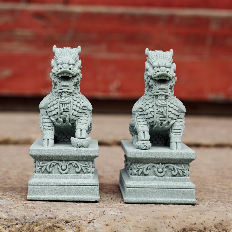 1 Pairs Guardian Kylin Statues - Home Office Feng Shui avis et prix