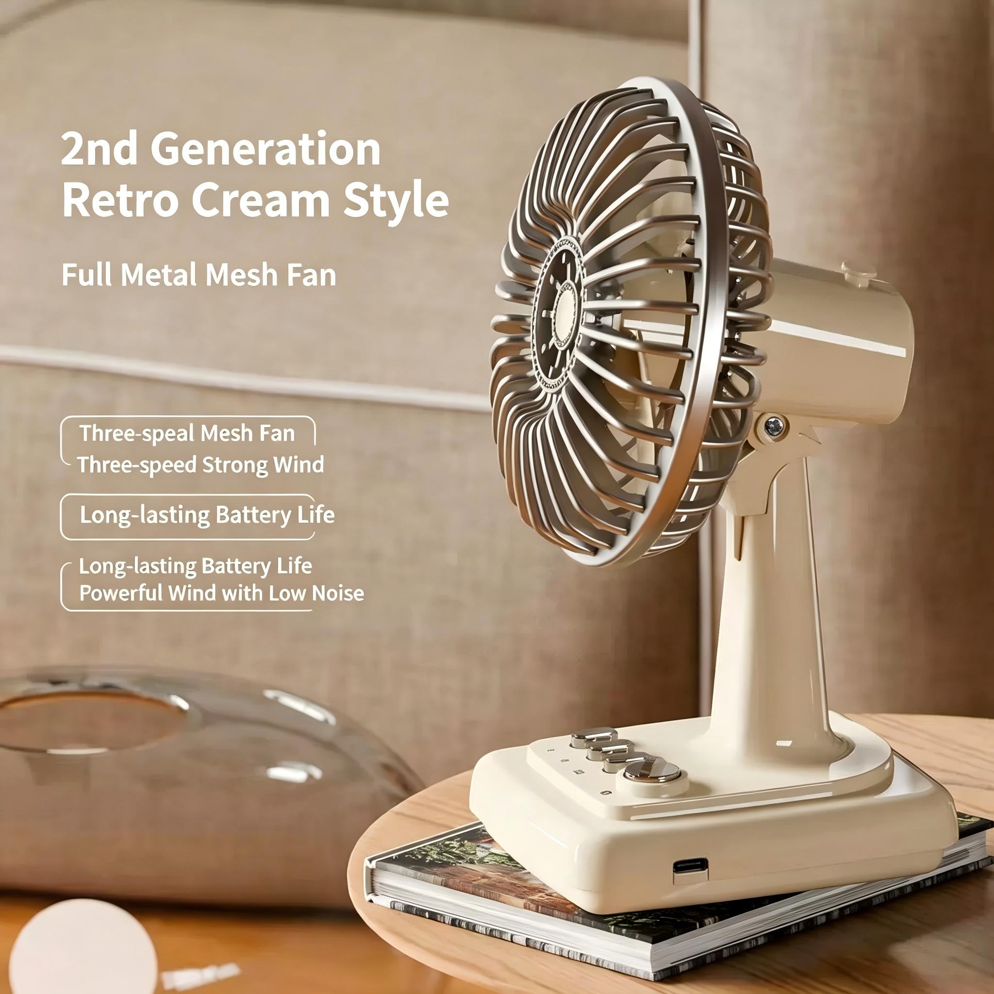 Retro Alloy Desktop Fan 3 Spee - Home Office Jobs avis et prix