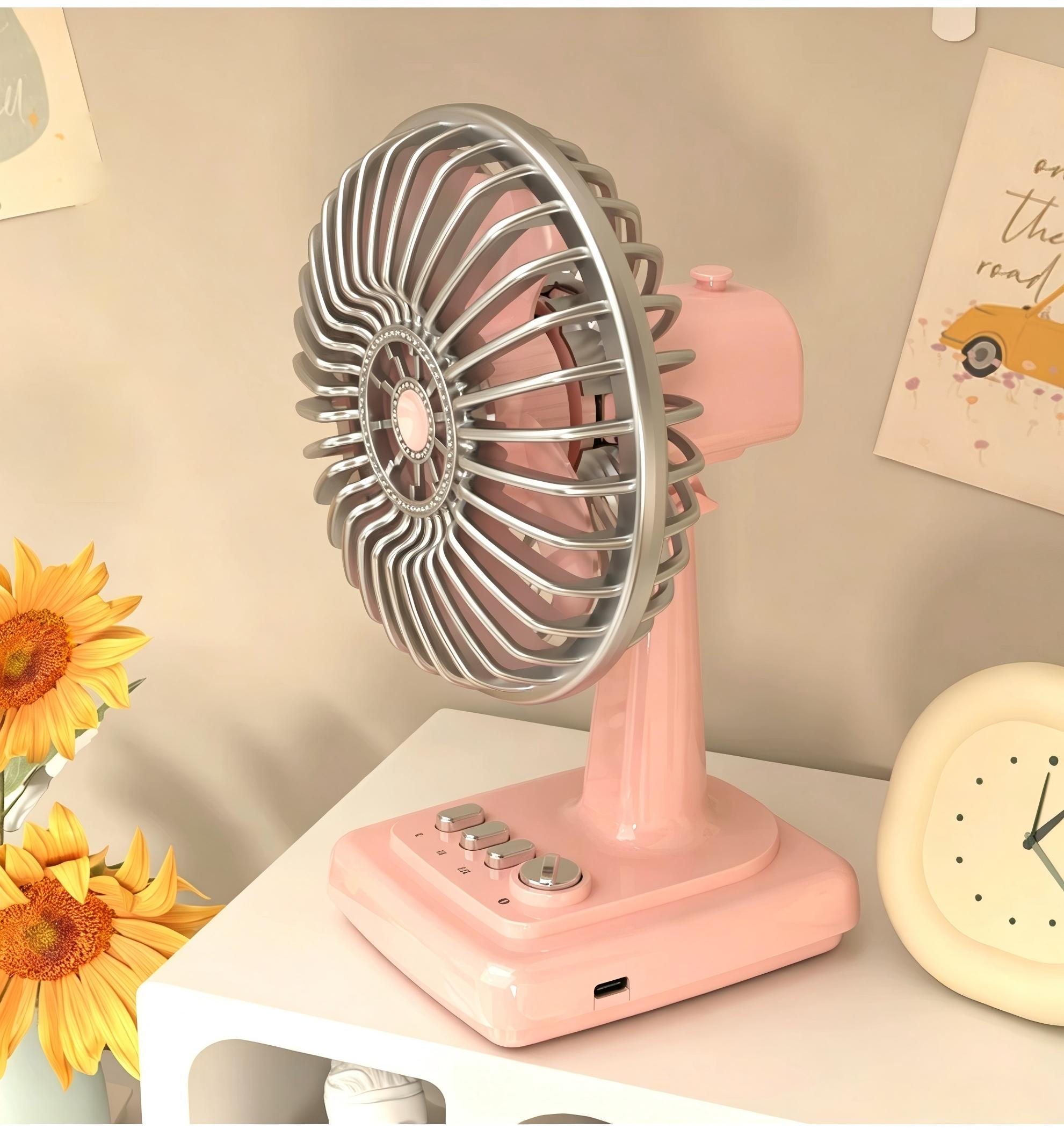Retro Alloy Desktop Fan 3 Spee - Home Office Jobs avis et prix