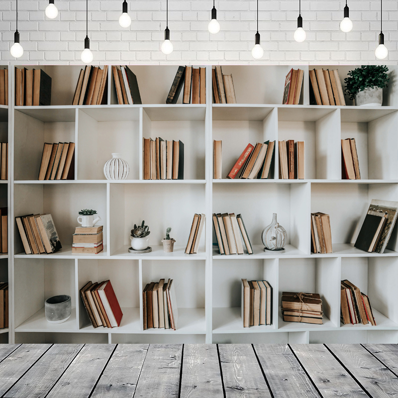 White Bookshelf Photography Ba - Home Office Zoom Background avis et prix