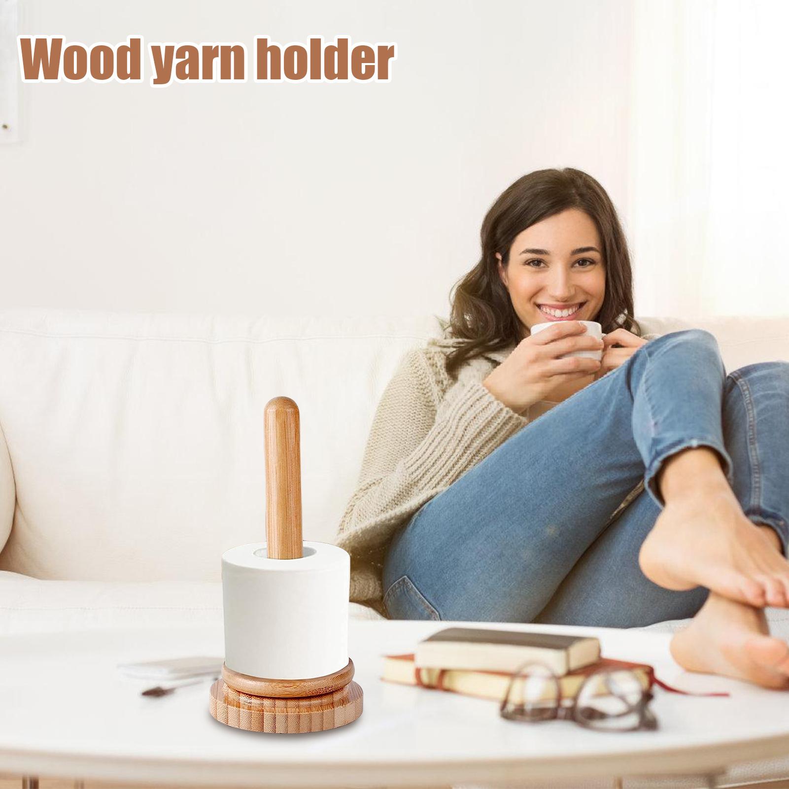 Knitting Yarn Holder Rotating  - Desktop Organizer Bamboo avis et prix