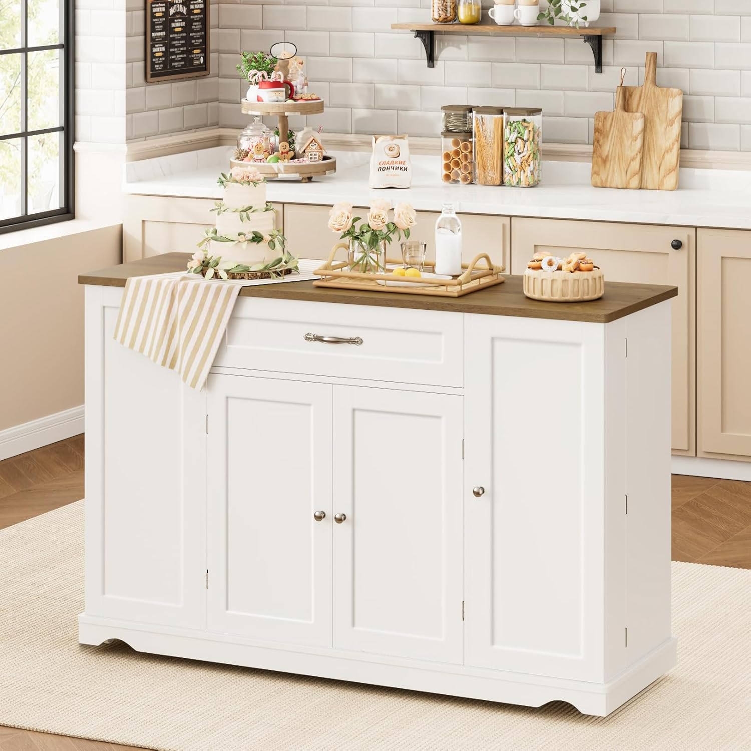 47'' Kitchen Island Cart with  - Rolling File Cart avis et prix