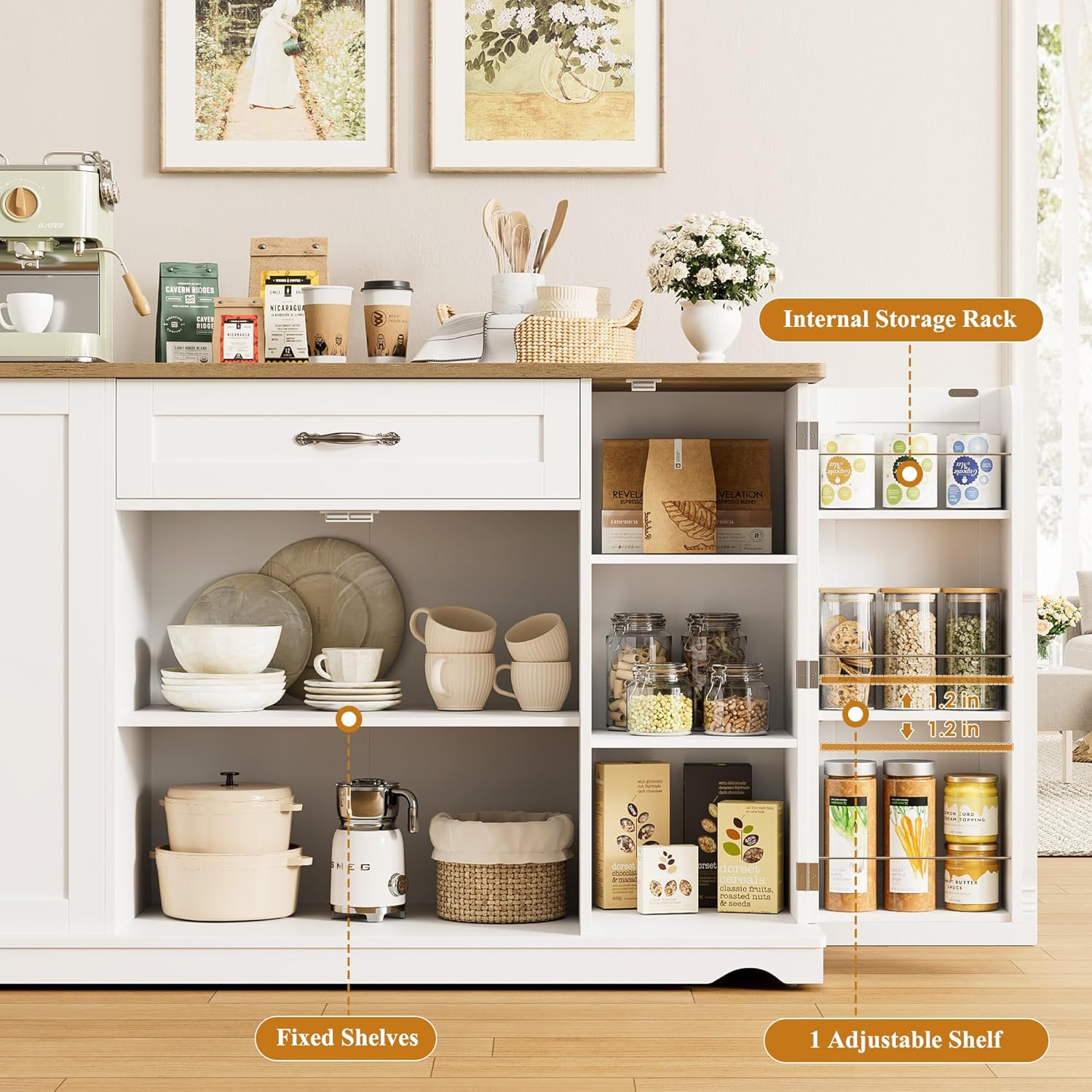 47'' Kitchen Island Cart with  - Rolling File Cart avis et prix