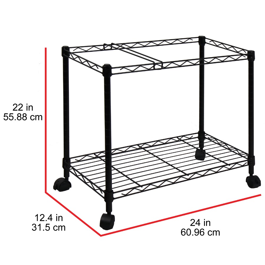 Portable 1-Tier Metal Rolling  - Rolling File Cart avis et prix