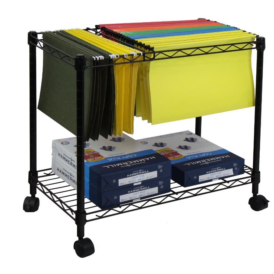 Portable 1-Tier Metal Rolling  - Rolling File Cart avis et prix