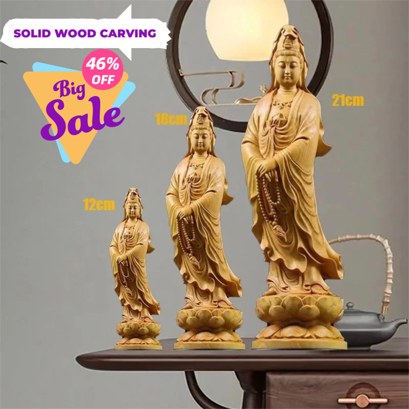 Natural Cypress Guanyin  Buddh - Home Office Feng Shui avis et prix