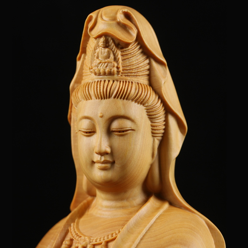 Natural Cypress Guanyin  Buddh - Home Office Feng Shui avis et prix
