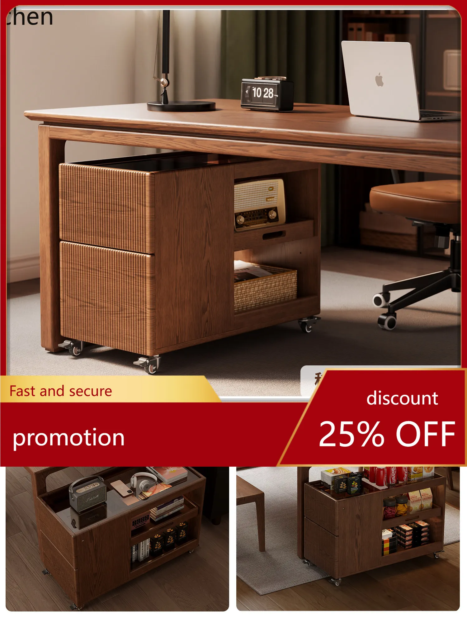 W5.19 Solid Wood Desk Study Ro - Home Office Free avis et prix
