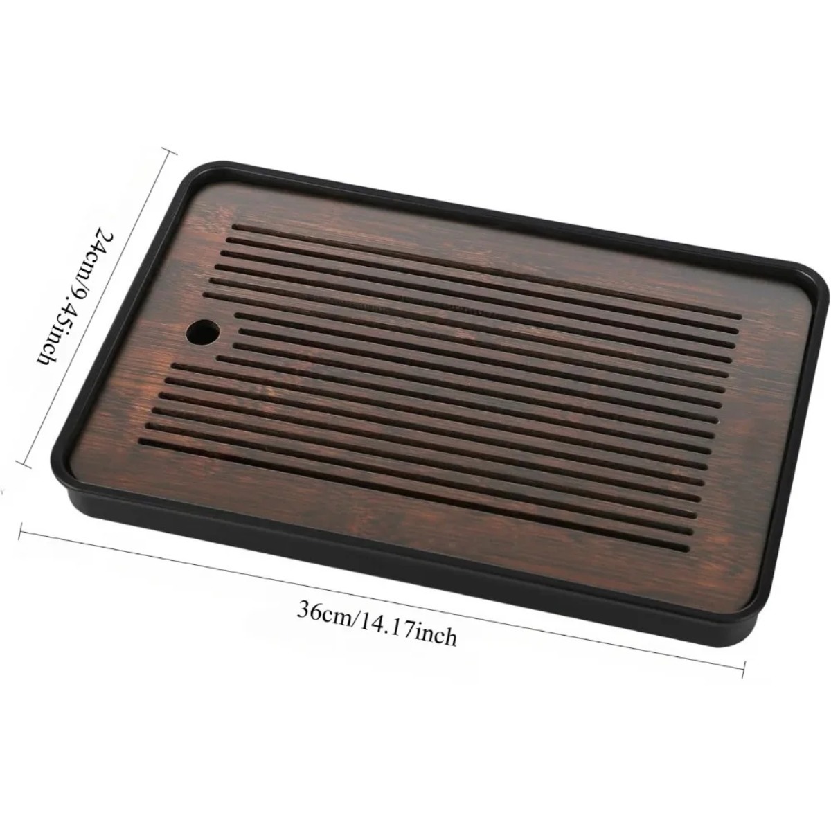 Natural Bamboo Tea Tray with H - Desktop Organizer Bamboo avis et prix