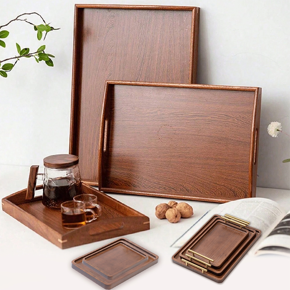 Wooden Serving Tray with Handl - Desktop Organizer Bamboo avis et prix
