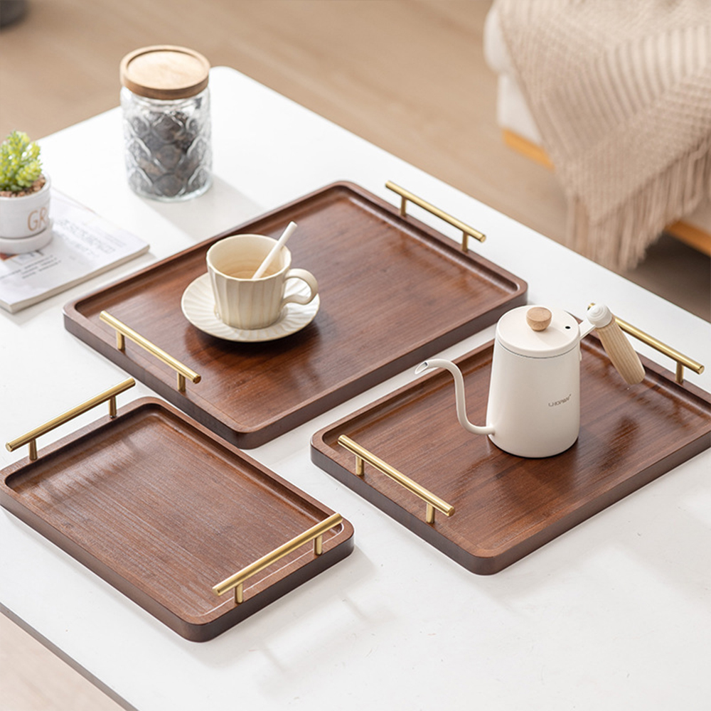 Wooden Serving Tray with Handl - Desktop Organizer Bamboo avis et prix