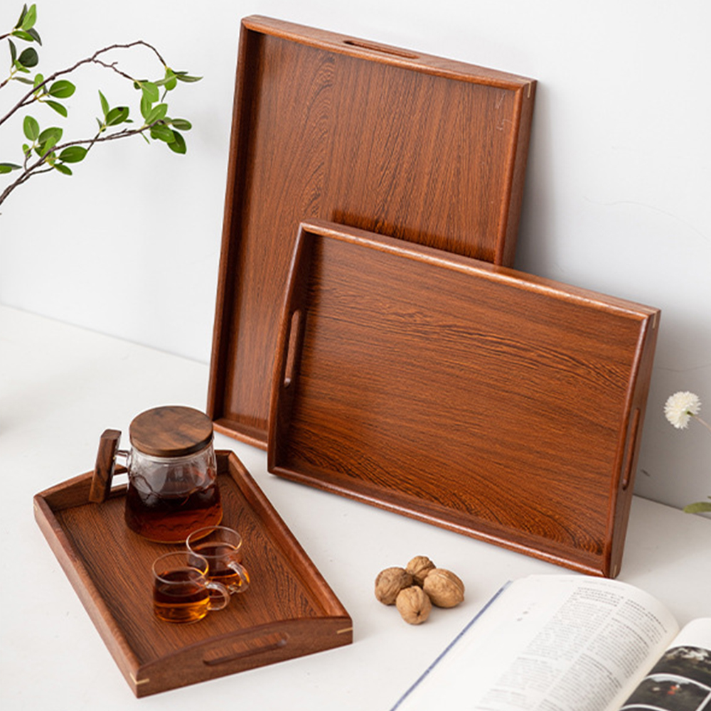 Wooden Serving Tray with Handl - Desktop Organizer Bamboo avis et prix