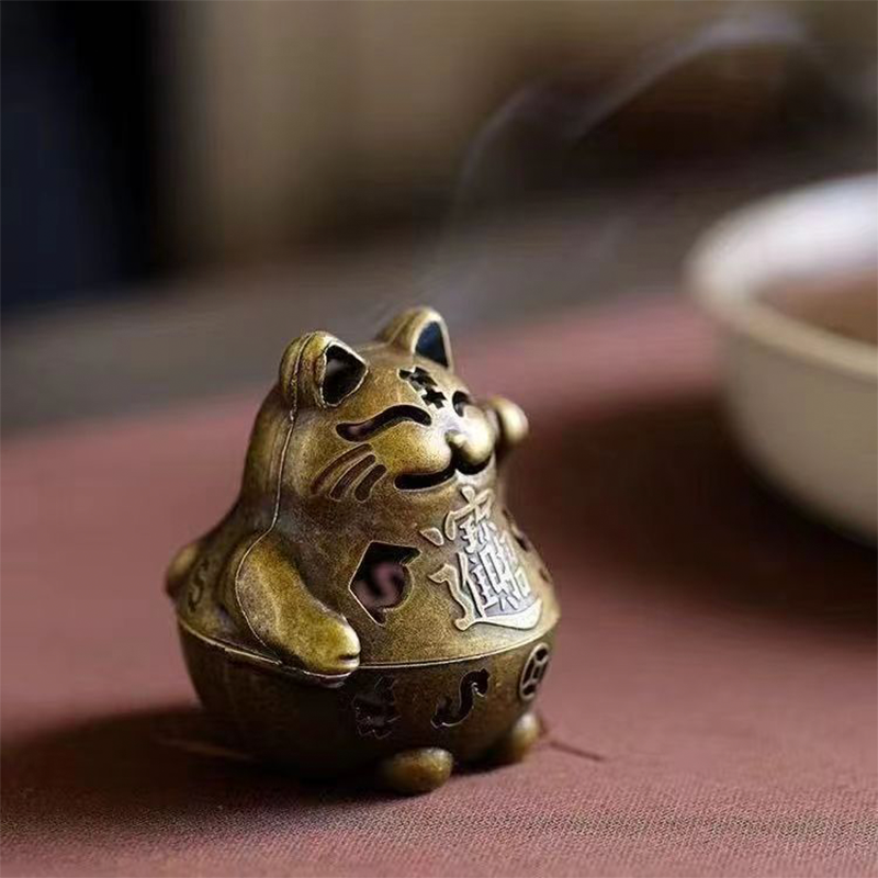 Lucky Cat Incense Burner Elega - Home Office Feng Shui avis et prix