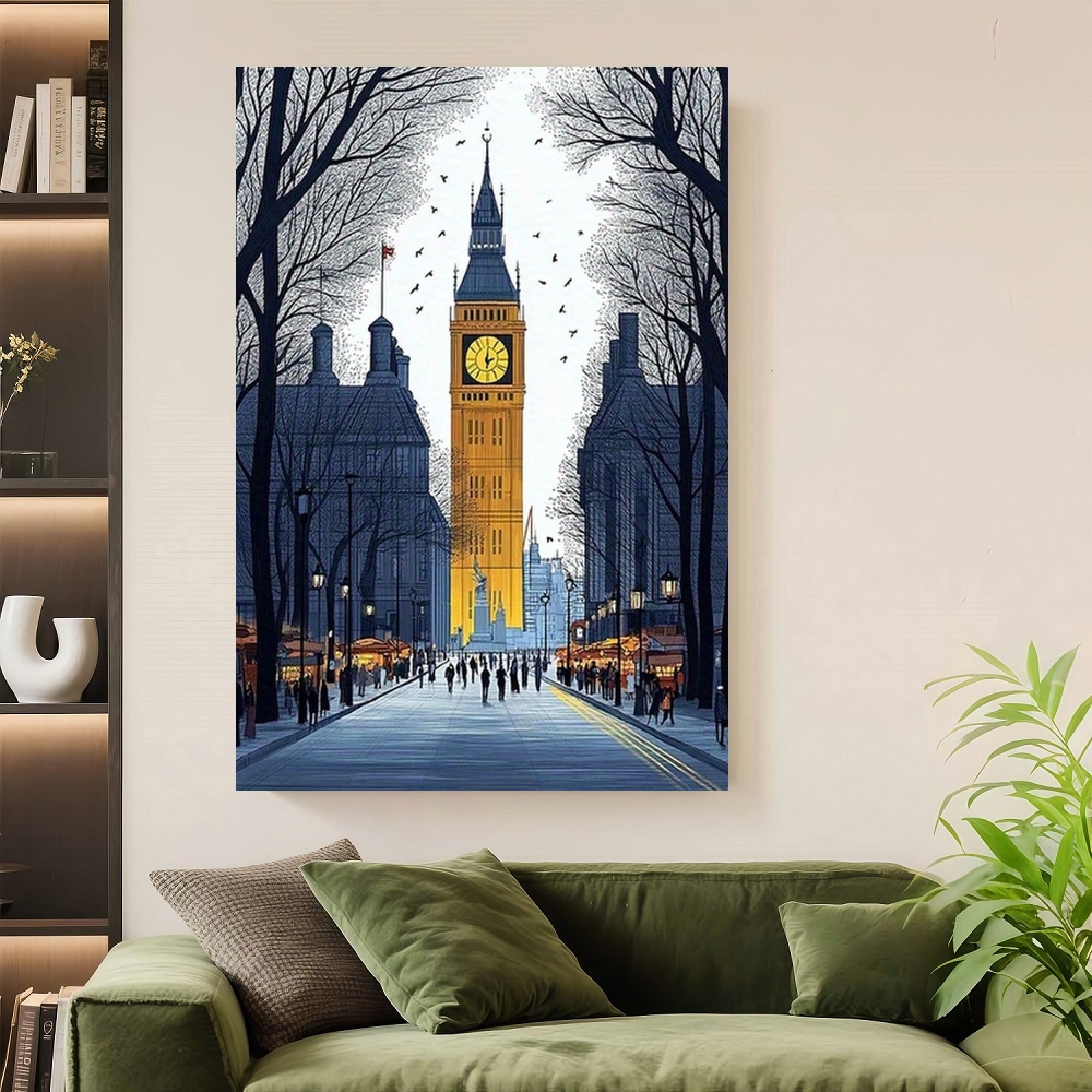Framed London Streetscape Canv - Home Office London avis et prix