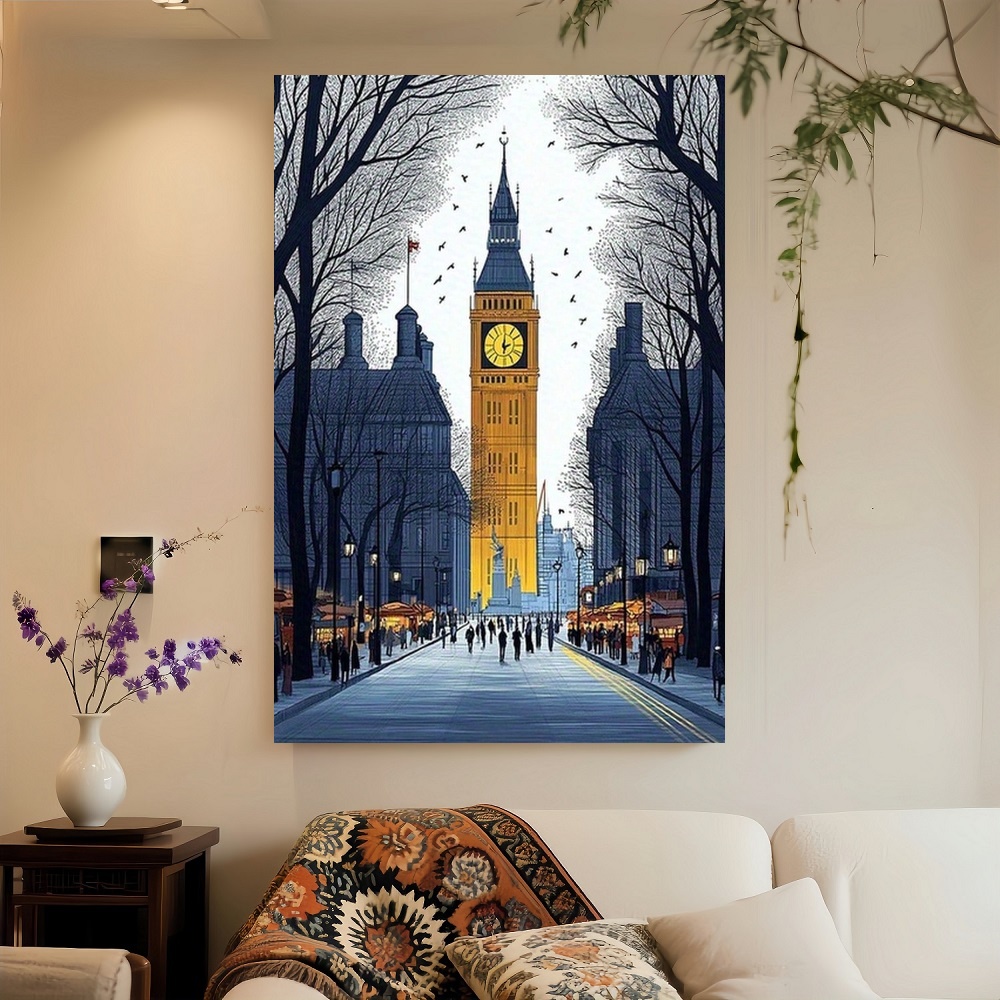 Framed London Streetscape Canv - Home Office London avis et prix