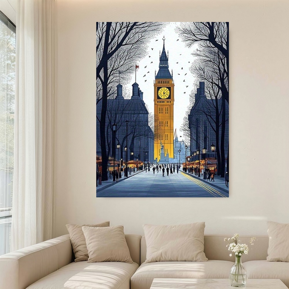 Framed London Streetscape Canv - Home Office London avis et prix